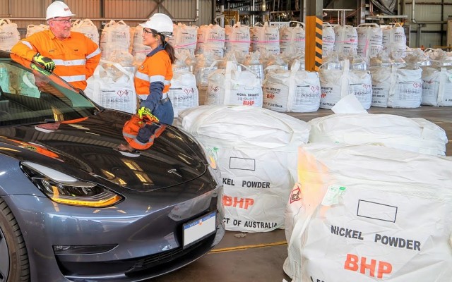 BHP Tesla nickel supply agreement electric vehicles ASX