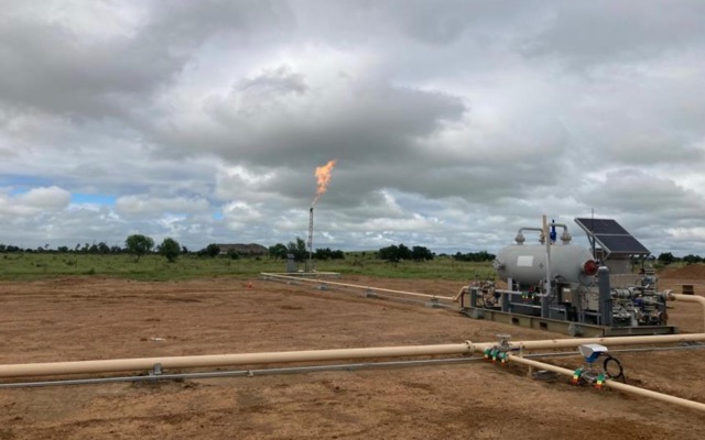 Blue Energy ASX BLU Sapphire Pilot gas flare commissioning