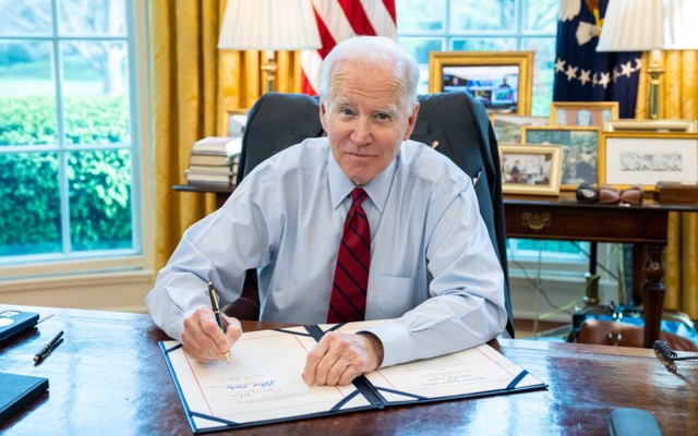 United States President Biden signing Medical Marijuana and Cannabidiol Research Expansion Act